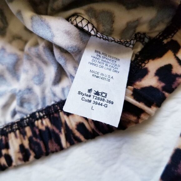 NEW cropped long sleeve shirt Leopard print large - Picture 7 of 7